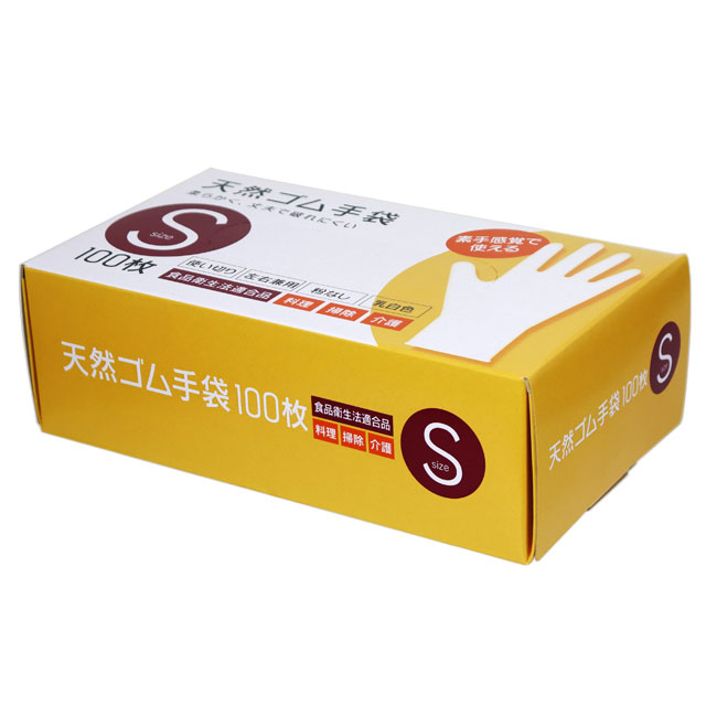 天然ゴム手袋（S/M/L）100枚入