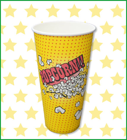 ポップコーンカップ24オンスフッタマキ（50個入）