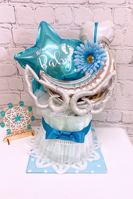 おむつケーキ エンジェルブルー おむつケーキ エンジェルブルー