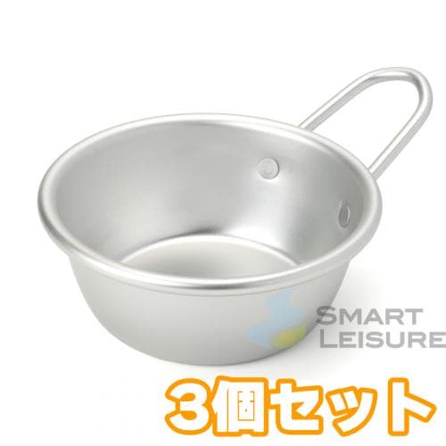 前川金属 マッコリコップ 手付 11cm シルバー ×3個セット 400cc キャンプ アウトドア 登山 シェラカップ マッコリカップ