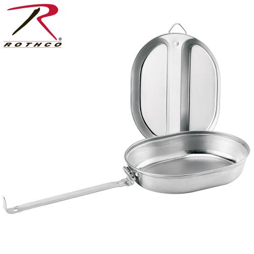 ROTHCO(ロスコ) GI Type Stainless Steel Mess Kit GIタイプ ステンレスメスキット #130  フライパン & トレー キャンプ アウトドア