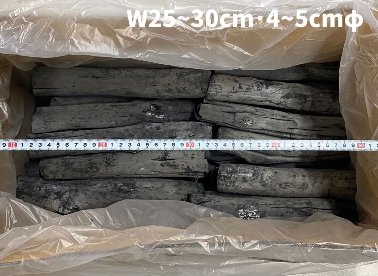 ラオス産 備長炭 上丸（長さ25～30cm、直径4~5cm） 高級 15キロ／箱入　[※同梱発送25kgまで]