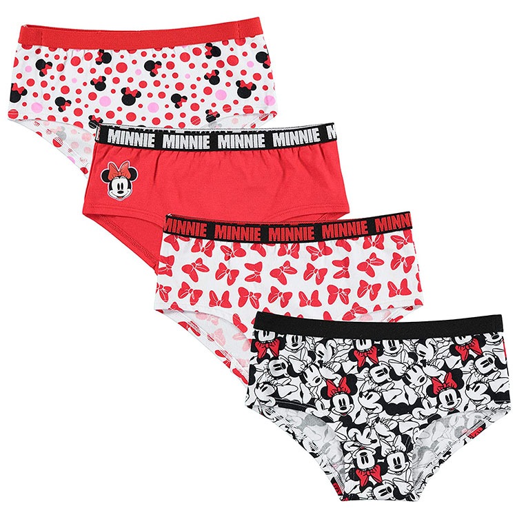 送料無料/ ショーツ ディズニー ミニーマウス 4枚組 120-140cm