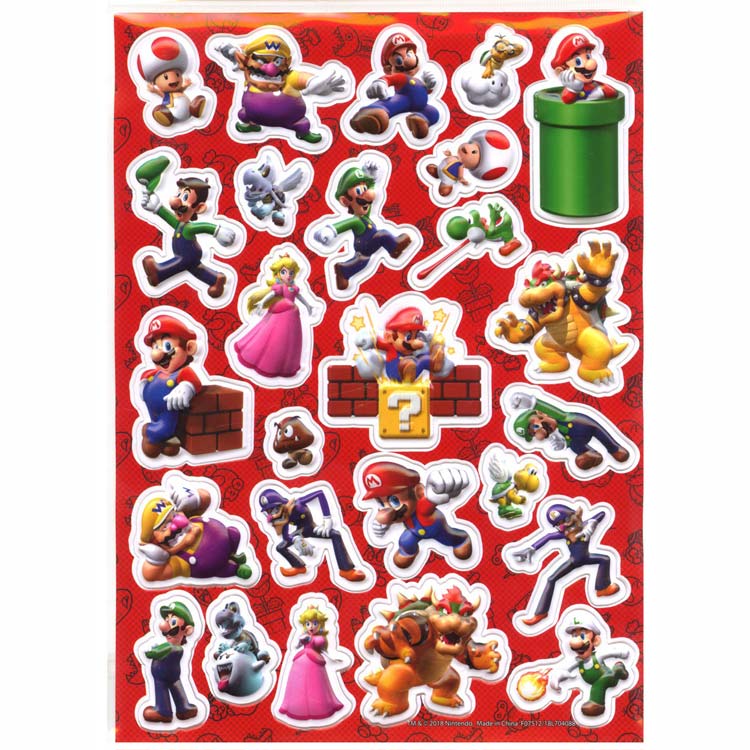 送料無料/ スーパーマリオ プクプク シール 27カット 立体 ごほうび