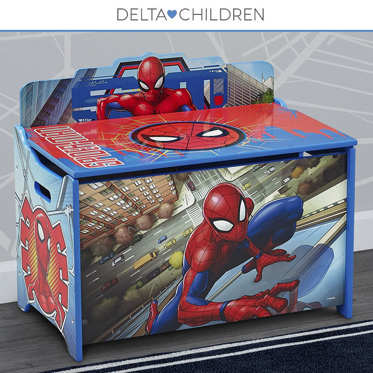 ディズニー マーベル スパイダーマン ふた付き おもちゃ箱 トイ