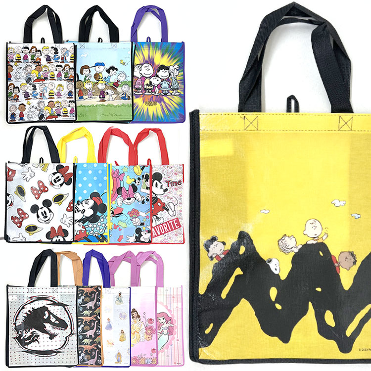 送料無料/ 不織布バッグ ハンドバッグ L スヌーピー プリンセス