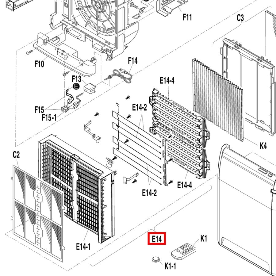 ダイキン DAIKIN 空気清浄機 イオン化線取付枠組立品 1949735｜パーツコム