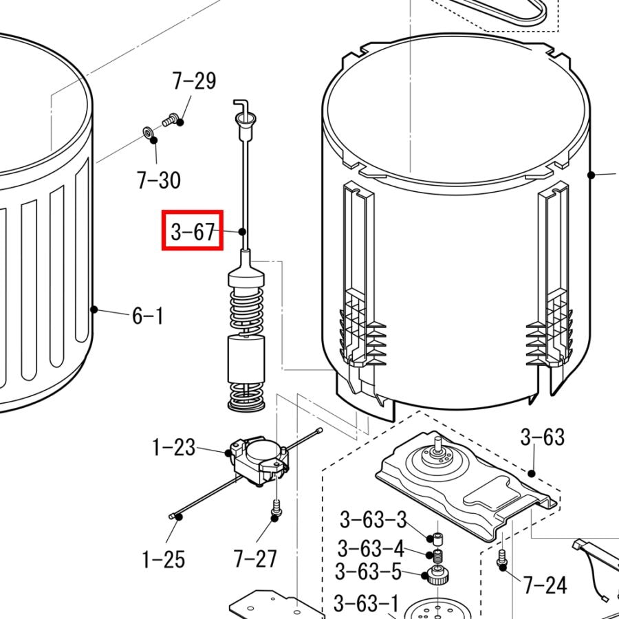シャープ SHARP 洗濯機 防振吊り棒 防振機構 2102580778 | パーツコム