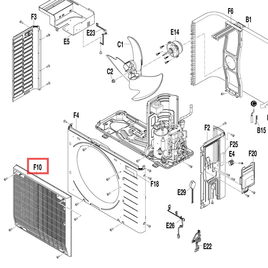 ダイキン DAIKIN エアコン 室外機 吹出グリル 2481960｜パーツコム