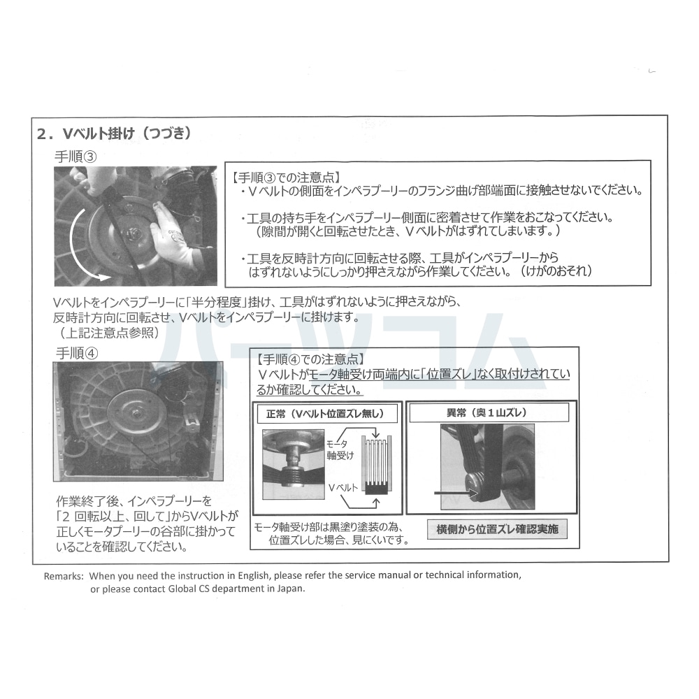 在庫あり】パナソニック Panasonic 洗濯乾燥機 Vベルト AXW0412A5Z00
