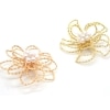 【限定品】メタルチャーム 【299. ねじれワイヤーフラワー 2種 1個売り】 ワイヤーチャーム 花 ピアス パール ネックレス ゴールド 約30mm パーツ ばら売り ハンドメイド 手作り DIY 