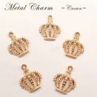 メタルチャーム 【133.クラウン 王冠C 10個入り】単価22円 【約18mm×約15mm カンつき パーツ 】 ハンドメイド 手作り ピンクゴールド 王冠 DIY 国内発送|メタルチャーム|ハンド