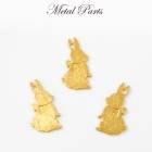 メタルチャーム 【137.ラビット 10個入り】単価18円 金属チャーム【約22.5mm×約12.5mm 穴あり パーツ まとめ売り】 ハンドメイド チャーム 手作り 手芸 うさぎ rabbit ウサ