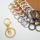 キーホルダーパーツ【08.Dカン付きカニカン】【1個売り】全長約66mm カニカン 二重カン 回転カン ばら売り バッグチャーム キーリング ストラップ チャーム 副資材 エンドパーツ ハンドメイド 