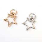 キーホルダーパーツ【10.星型ナスカン】【1個売り】全長約34mm ナスカン 二重カン 回転カン ばら売り バッグチャーム キーリング ストラップ チャーム 副資材 エンドパーツ ハンドメイド 金具 