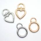 キーホルダーパーツ【25.極太ナスカン】【1個売り】ナスカン 二重カン 回転カン ばら売り バッグチャーム キーリング ストラップ チャーム 副資材 エンドパーツ ハンドメイド 金具 ハート サークル