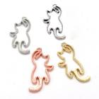 メタルフレーム【4.ぶらさがりネコ】【1個売り】 猫 ネコ ねこ cat レジン枠 シリコン 宝石 クリア ピアス ネックレス キット 手作り ハンドメイド 高品質 DIY 国内発送|レジン　封入パー
