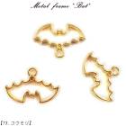 メタルフレーム【73.コウモリ】【1個売り】バット 動物 魔女 おばけ ハロウィン パンプキン レジン枠 クリア ピアス キット DIY 国内発送|レジン　封入パーツ|ハンドメイド パーツ 