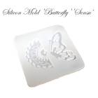 シリコンモールド【145.蝶々＆扇子】【1個売り】レジン枠 シリコン ローズ 蝶々 バタフライ 扇子 クリア 手作り ハンドメイド DIY 国内発送|レジン　封入パーツ|ハンドメイド パーツ 