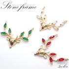 ストーンフレーム 【149.トナカイ】3色　ばら売り　1個売り チャーム 石座 ラインストーン ビジュー ハンドメイド　クリスマス 秋冬 It  DIY 国内発送|ストーンフレーム|ハンドメイド パー