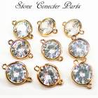 ストーンフレーム 【26.ラウンドブリリアント】コネクター ダイヤモンド ラウンド【全長約16.4mm 丸カンつき パーツ ばら売り】 ハンドメイド 手作り DIY 国内発送|ストーンフレーム|ハンド