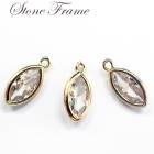 ストーンフレーム 【30.マーキース】チャーム ダイヤモンド アーモンド 【 丸カンつき パーツ ばら売り】 ハンドメイド 手作り DIY 国内発送|ストーンフレーム|ハンドメイド パーツ 