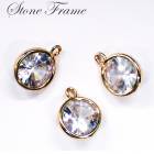 ストーンフレーム 【32.ラウンドブリリアント】チャーム ダイヤモンド ひし形 【 丸カンつき パーツ ばら売り】 ハンドメイド 手作り DIY 国内発送|ストーンフレーム|ハンドメイド パーツ 