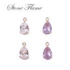 ストーンフレーム 【37.ドロップ】 チャーム ダイヤモンド ビジューキュービックジルコニア 涙 雫【 丸カンつき パーツ 枠付きばら売り】 ハンドメイド 手作り DIY 国内発送|ストーンフレーム|
