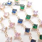 ストーンフレーム 【44. ダイヤ 5色】 チャーム ダイヤモンド ビジューキュービックジルコニア 涙 雫【 丸カンつき パーツ 枠付きばら売り】 推し色 推し活 カラフル ハンドメイド 手作り DI