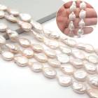 【 淡水パール ビーズ フラットドロップ 】1連40cm 国内発送 ◆淡水真珠 バロック|パール|天然石アイテム