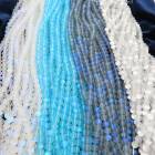 オーロラ水晶 約40cm 連 【マット】8mm 6mm 丸ビーズ 天然石 ビーズ 国内発送|40cm連　変形連|天然石アイテム