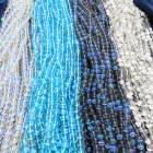 オーロラ水晶 約40cm 連 【ツヤあり】 8mm 6mm 丸ビーズ 天然石 ビーズ 国内発送|40cm連　変形連|天然石アイテム