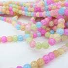 40cm 連 クラック水晶染（マルチ） 丸ビーズ 天然石 ビーズ 国内発送|40cm連　変形連|天然石アイテム