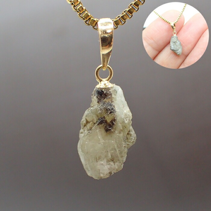 フェナカイト原石　ペンダントチャーム　18金 フェナカイト原石 ペンダントチャーム 18金 ロシア産 フェナカイト