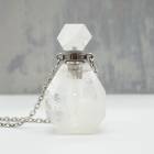 天然石 シルバータイプ 香水瓶 ネックレス【水晶】シルバー色 アロマ ペンダント アクセサリー|香水瓶|天然石アイテム