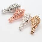 カゴパーツ シード 8mm玉サイズ 【約27.2mm×12.3mm カンつき パーツ ばら売り】 1個 ハート透かし柄 アロマ ハンドメイド チャーム ピューター 手作り DIY 国内発送|基礎パーツ