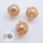 カゴパーツ【20.アジアン風ボール 20mm】 1個 シノワズリー 透かしパーツ アロマ ペンダントトップ ハンドメイド チャーム 手作り  アクセサリー  DIY  国内発送|基礎パーツ|ハンドメイ
