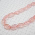 【高品質★389】【約40cm タンブルカット連】【ローズクォーツ】粒サイズ約12*15mm  天然石 ビーズ|連|天然石アイテム