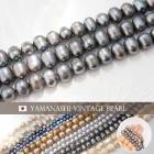 ヴィンテージ 淡水パール 連【VT04】38cm ピーコックグレー ポテト 約8mm ブラック バロックパール ヴィンテージビーズ ビンテージ 日本製 高品質 パール 真珠 アクセサリー ハンドメイド