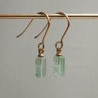 金属アレルギー対応 ステンレス ピアス トルマリン 日本製 2個(1ペア) ゴールド フック グリーン ミントグリーン 透明 天然石 自社製|ピアス|ジュエリー・アクセサリー