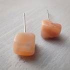 【メール便送料無料】 【日本製】ピアス (37.オレンジムーンストーン)スリランカ産 ペア ステンレス製 金属アレルギー対応