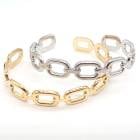 【メール便送料無料】 ステンレス バングル【36 チェーン型】1個 ユニセックス 金属アレルギー対応 ゴールド シルバー|ブレスレット|ジュエリー・アクセサリー