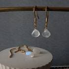 金属アレルギー対応 ムーンストーン ピアス マロン ステンレス ゴールド フック 天然石 自社製|ピアス|ジュエリー・アクセサリー