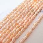 【204. 淡水パール ビーズ  ライス型】約3×6mm 1本/10本（約40cm）ピンク  国内発送  淡水真珠|パール|天然石アイテム