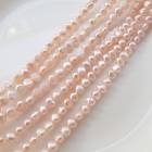 【214.淡水パール ポテト 連】約6*5ｍｍ 1本（約40cm）ピンク　国内発送  淡水真珠|パール|天然石アイテム