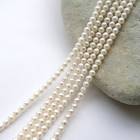 【251. セミラウンド【3A】 淡水パール ビーズ 連】ミニサイズ  約3mm粒  ホワイト 真珠 ニアラウンド|パール|天然石アイテム