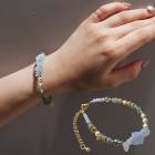 ストーンブレスレット アクアマリン ブルーアベンチュリン 淡水パール 約16.5cm SUS316 サージカルステンレス 750271|ブレスレット|ジュエリー・アクセサリー