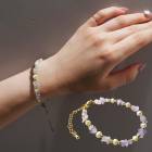 ストーンブレスレット アメジスト 淡水パール 約16.5cm SUS316 サージカルステンレス 750307|ブレスレット|ジュエリー・アクセサリー