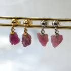 ピンクトルマリン ブラジル産 原石 ピアス 突き刺し型 金属アレルギー対応 サージカルステンレス SUS316 日本製|ピアス|ジュエリー・アクセサリー