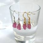 ピンクトルマリン ブラジル産 原石 フック ピアス 金属アレルギー対応 サージカルステンレス SUS316 日本製|ピアス|ジュエリー・アクセサリー